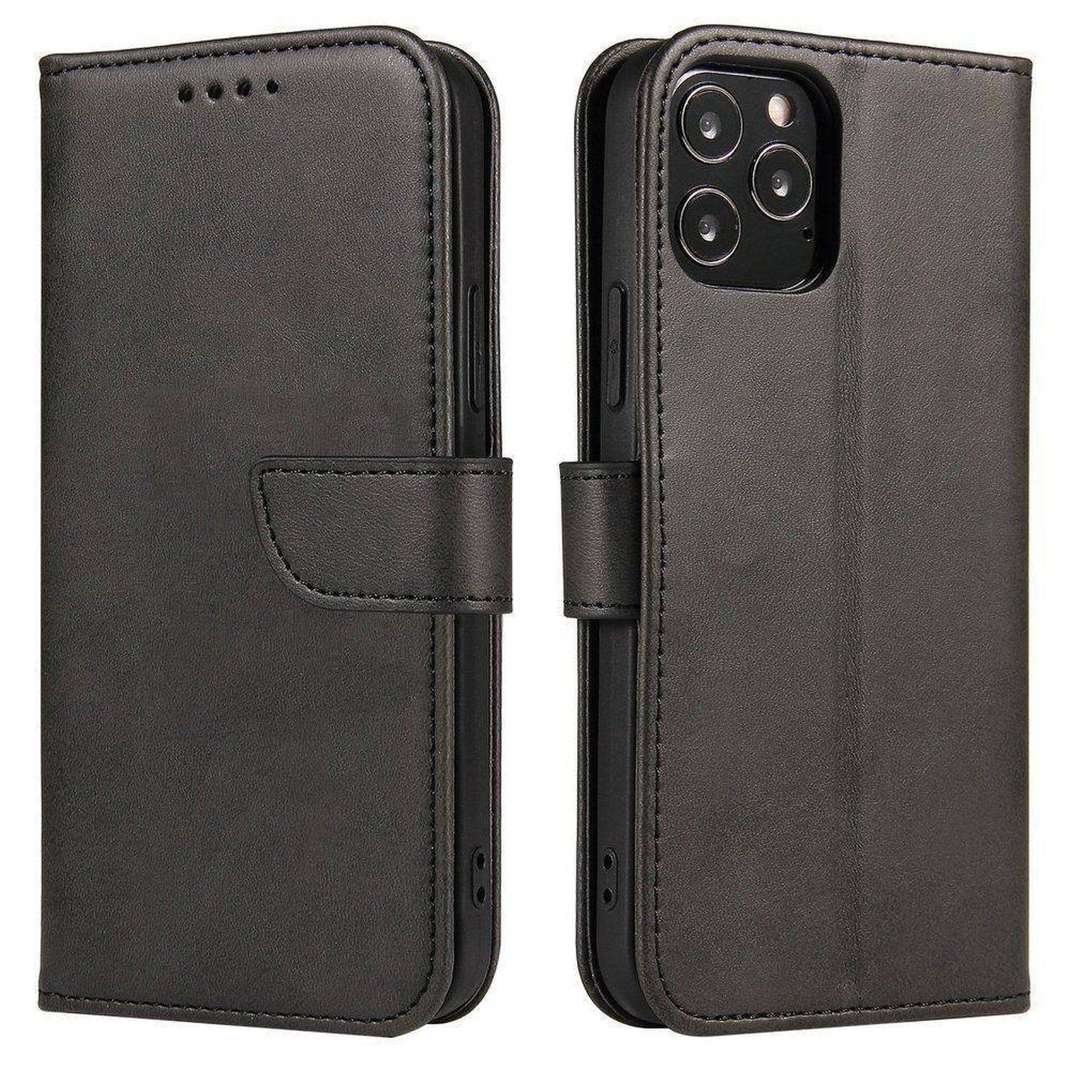 Premium Magnet Case Buch Tasche Schutzhülle aufklappbare Hülle Standfunktion für Samsung Galaxy S24 Ultra Schwarz