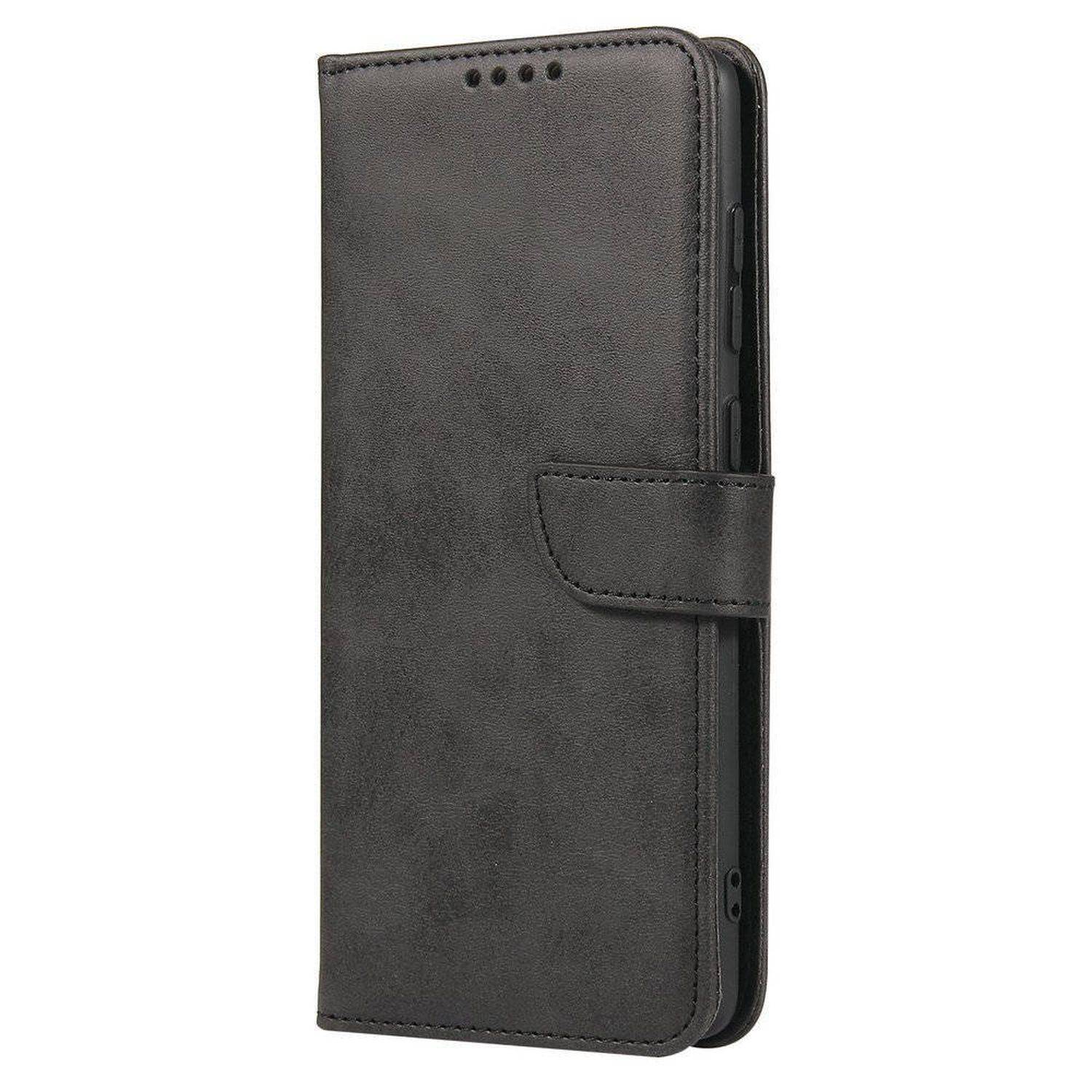 Premium Magnet Case Buch Tasche Schutzhülle aufklappbare Hülle Standfunktion für REALME 11 Pro / 11 Pro+ Schwarz