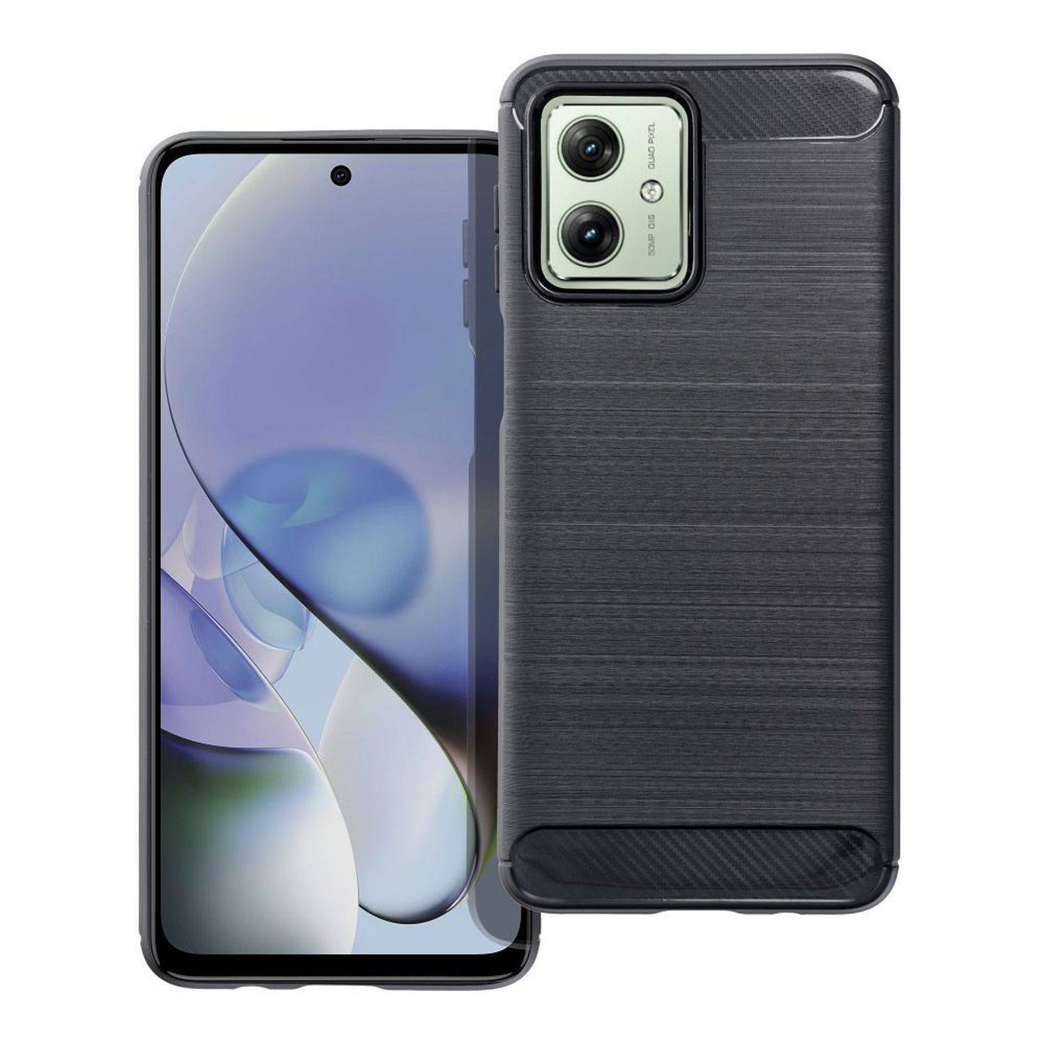 Carbon Case Hülle kompatibel mit Xiaomi 13T flexible Silikon Carbon Hülle schwarz