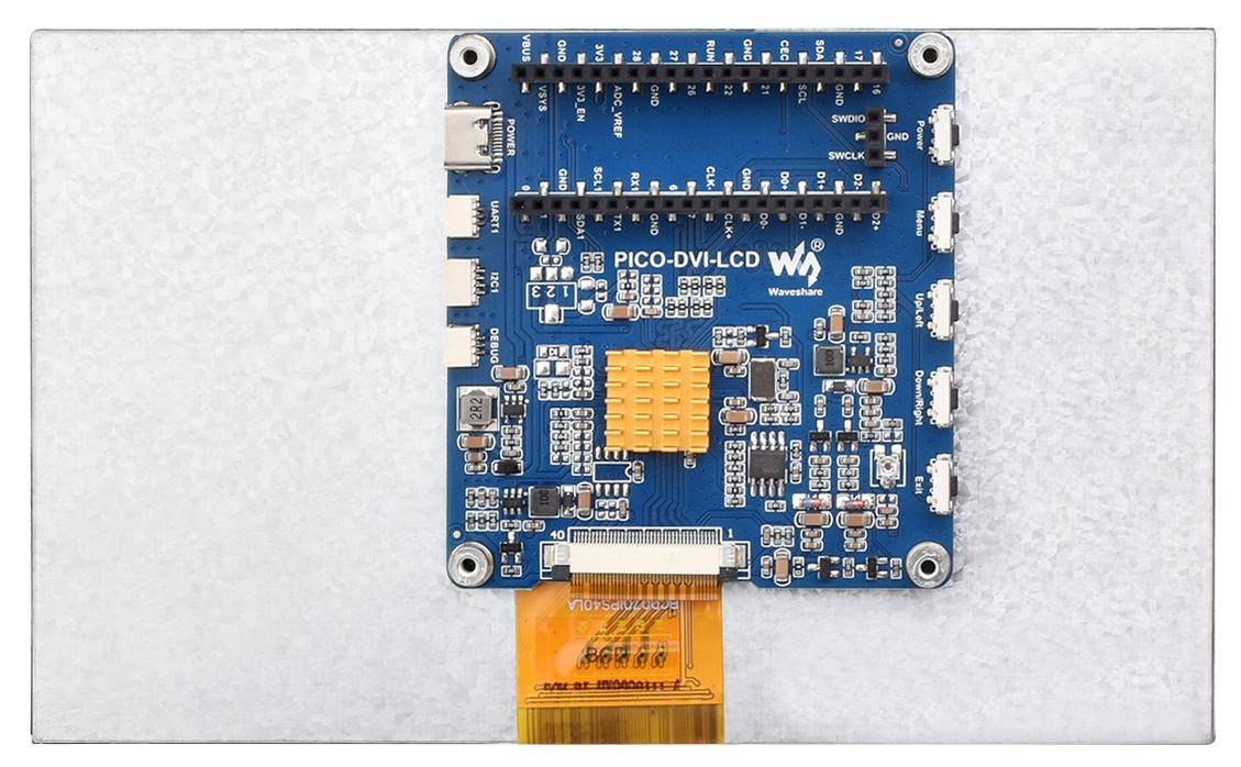 Waveshare 10,1 Zoll DVI-Displaymodul: Für Raspberry Pi Pico, 1024×600 Pixel, LCD IPS-Panel
