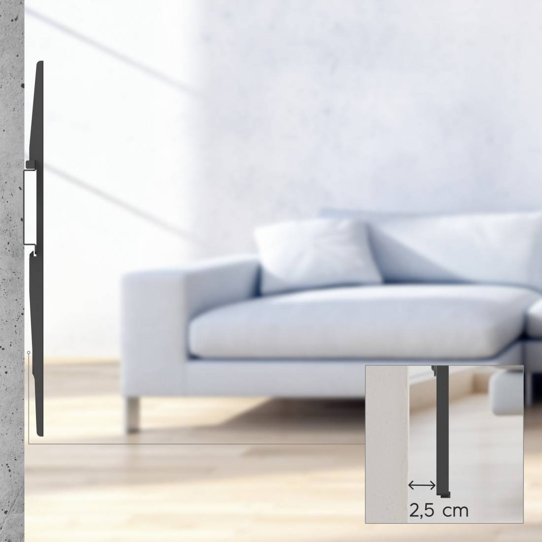 Hama TV-Wandhalterung (90) bis 60kg starr Wandabstand 2,5 cm