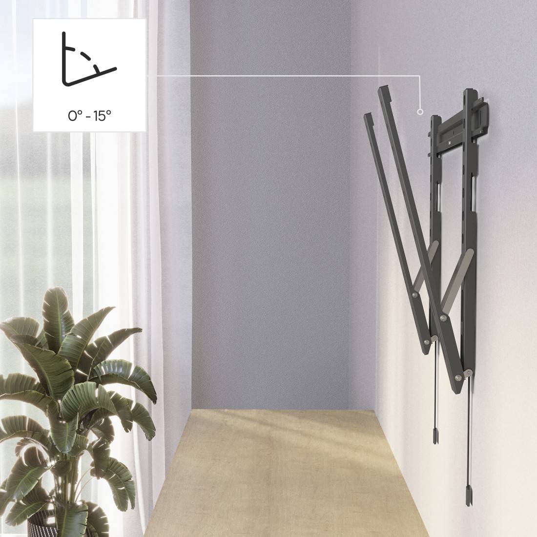 hama 00220846 TV-Wandhalterung TILT "Ultraslim", 229 cm (90"), 600x400, flach, Anthrazit