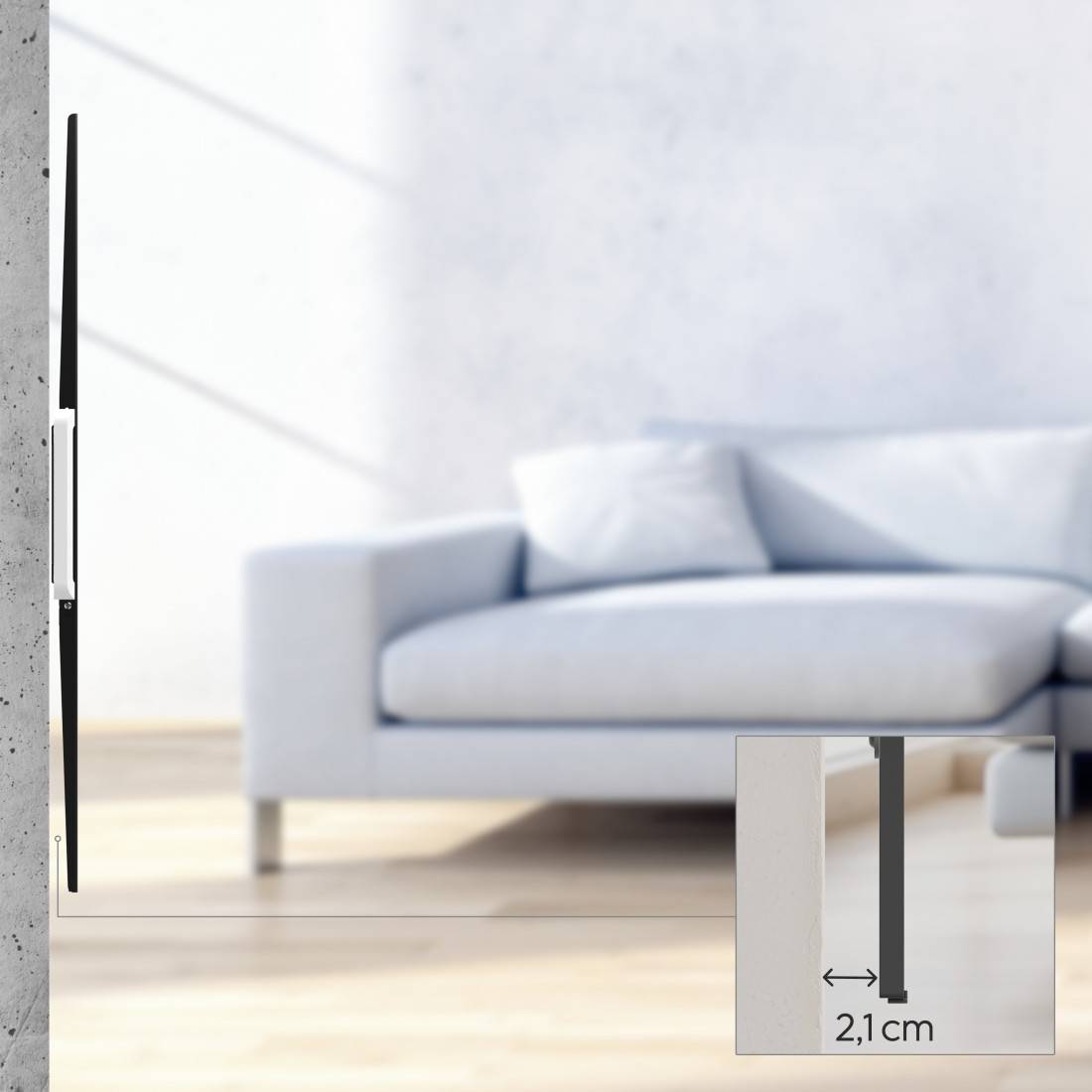 Hama TV-Wandhalterung starr 254 cm (100") bis 75 kg Wandabstand 2,1 cm