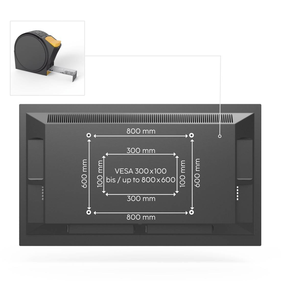 hama 00220839 TV-Wandhalterung, schwenkbar, neigbar, ausziehbar, 305cm (120"), bis 100 kg