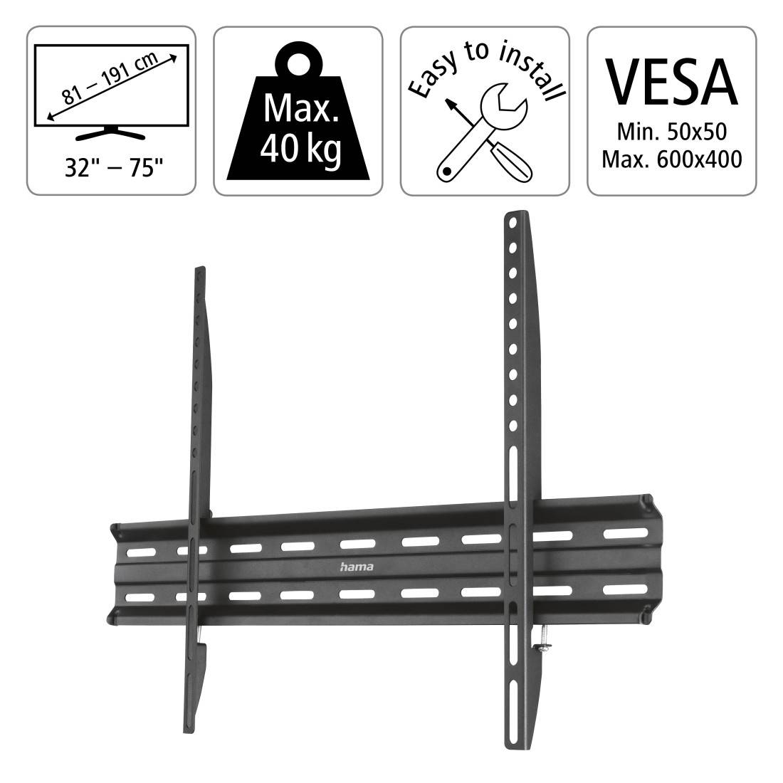 Hama 220813 TV-WH, starr, 191 cm, 75