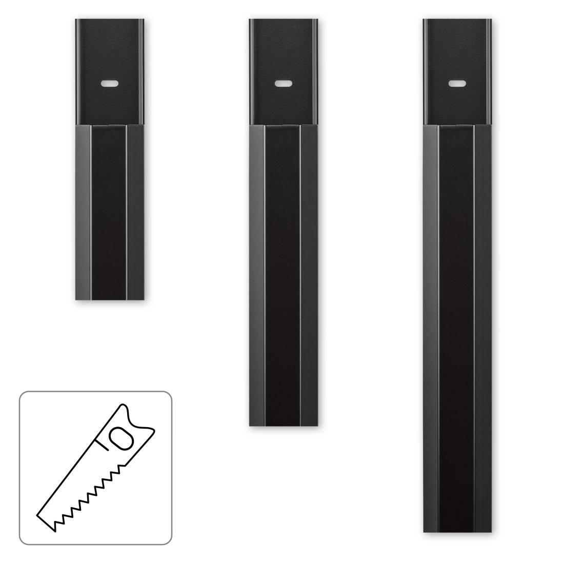 hama 00220987 Alu-Kabelkanal, eckig, 110 x 5 x 2,6 cm, Schwarz