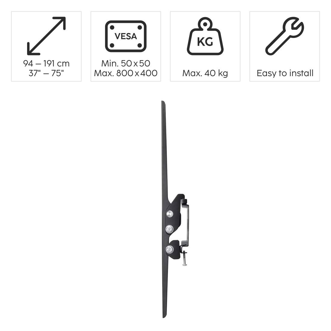 Hama 220812 TV-WH, neigbar, 191 cm, 75