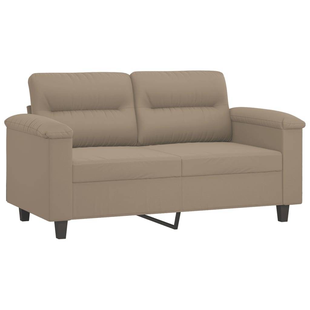 vidaXL 2-Sitzer-Sofa mit Kissen Taupe 120 cm Mikrofasergewebe