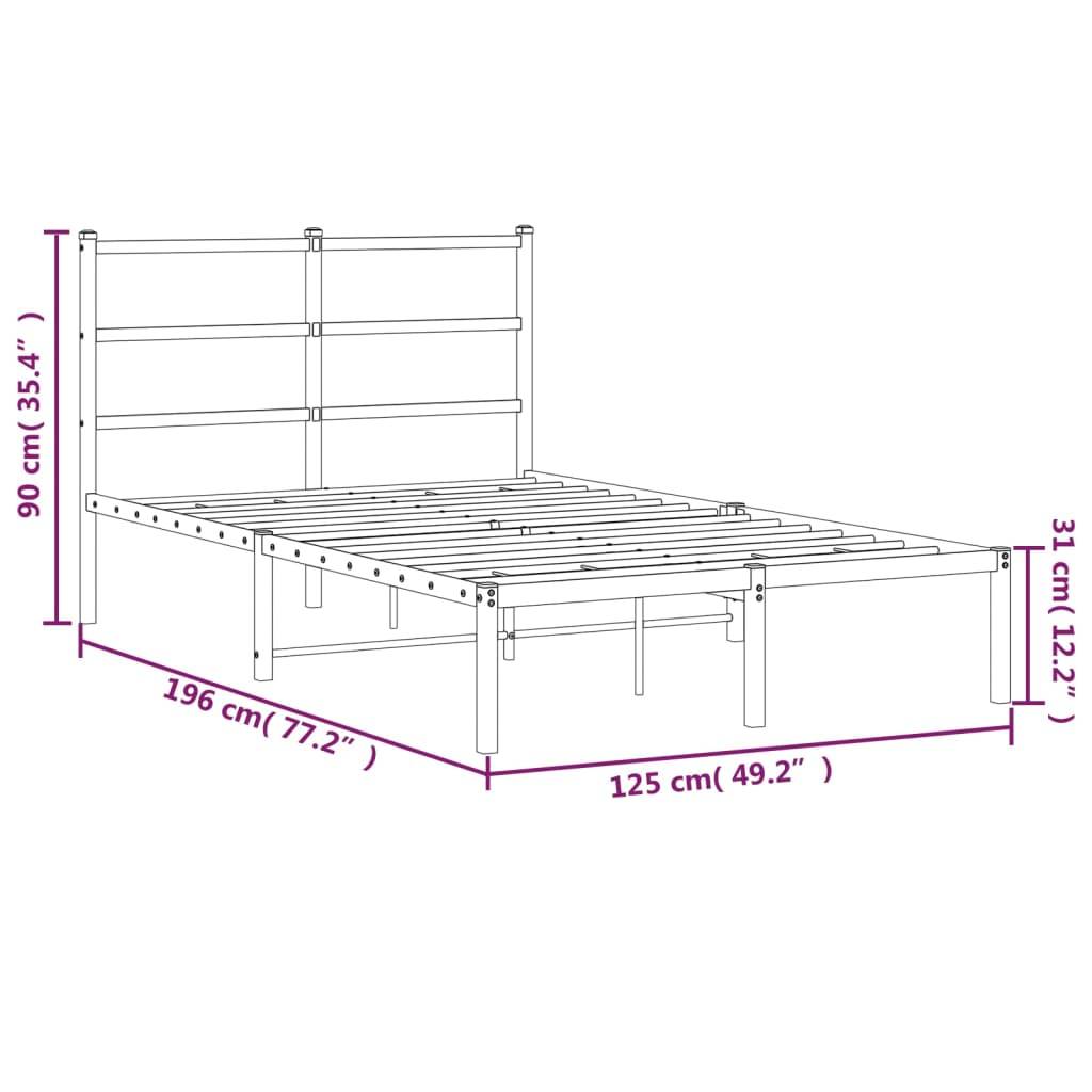 vidaXL Bettgestell mit Kopfteil Metall Weiß 120x190 cm