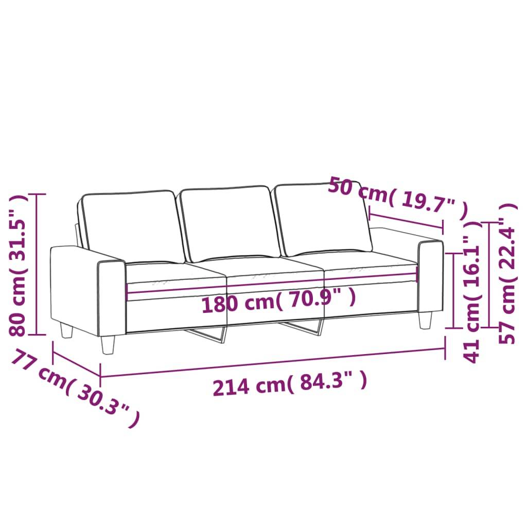vidaXL 3-Sitzer-Sofa Taupe 180 cm Stoff