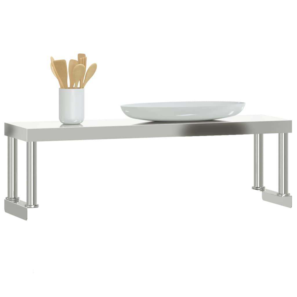 vidaXL Aufsatzboard für Küchentisch 110x30x35 cm Edelstahl