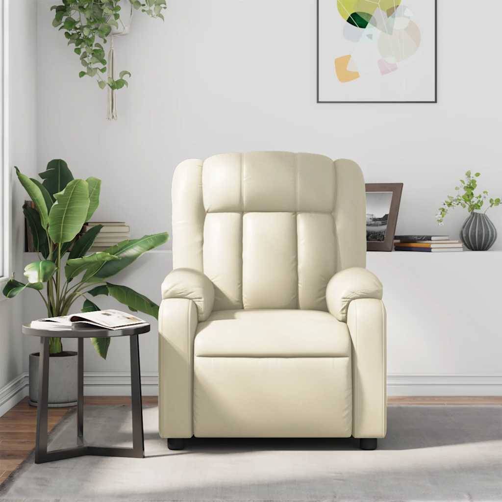 vidaXL Massagesessel Creme Kunstleder