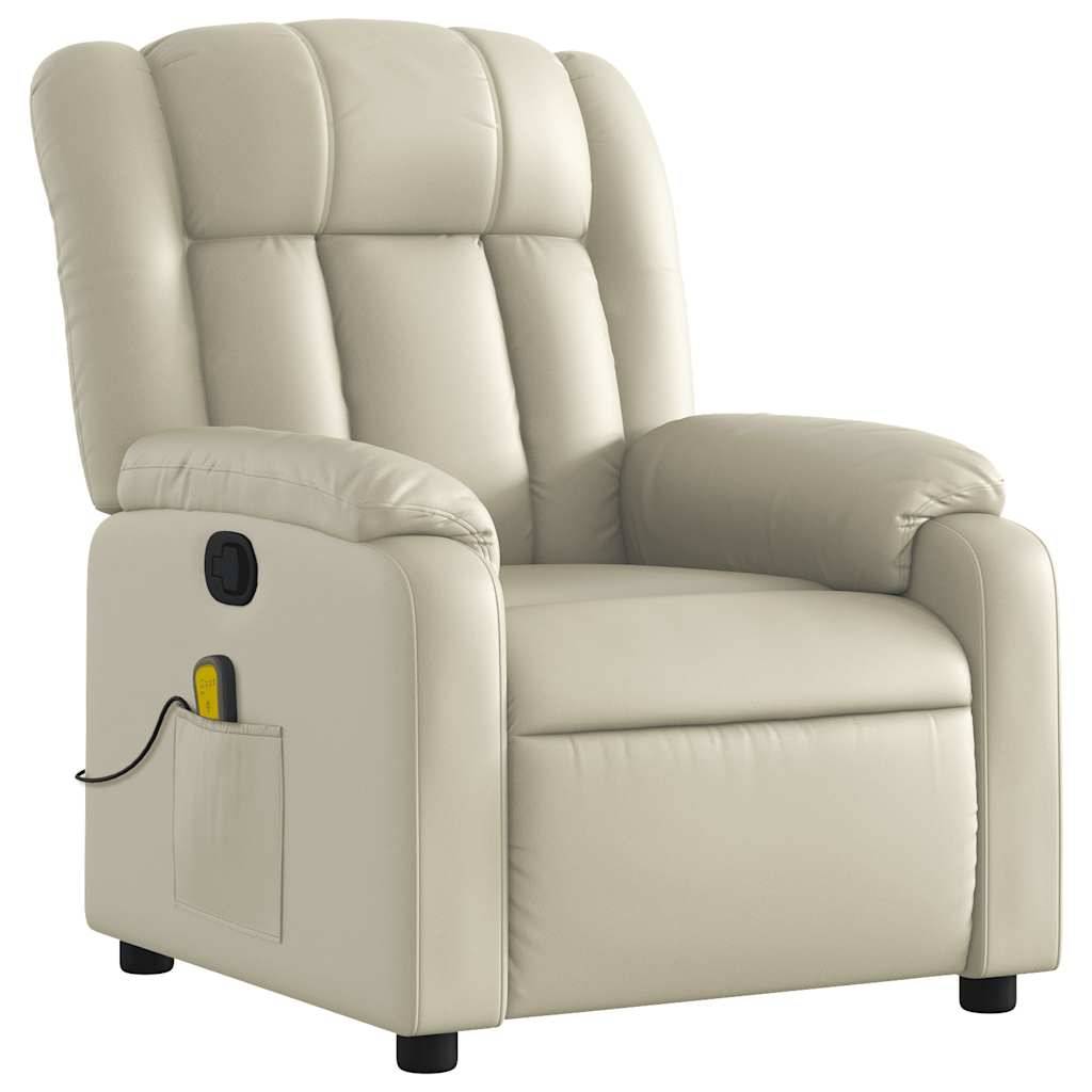 vidaXL Massagesessel Creme Kunstleder