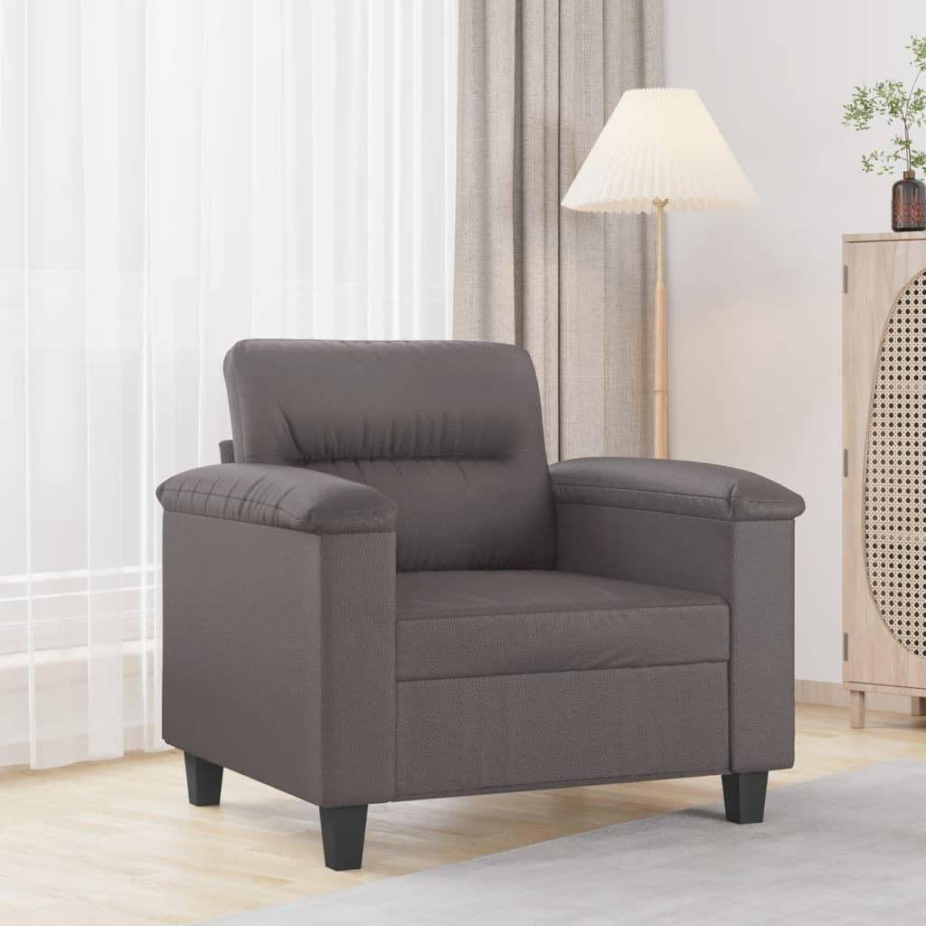 vidaXL Sessel Grau 60 cm Kunstleder