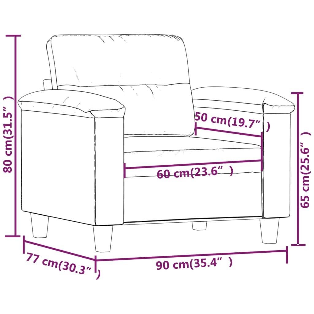 vidaXL Sessel Grau 60 cm Kunstleder