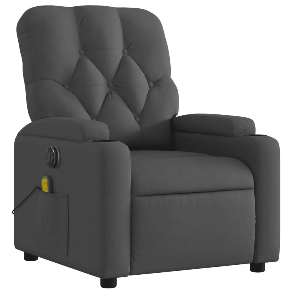 vidaXL Massagesessel Elektrisch Dunkelgrau Stoff
