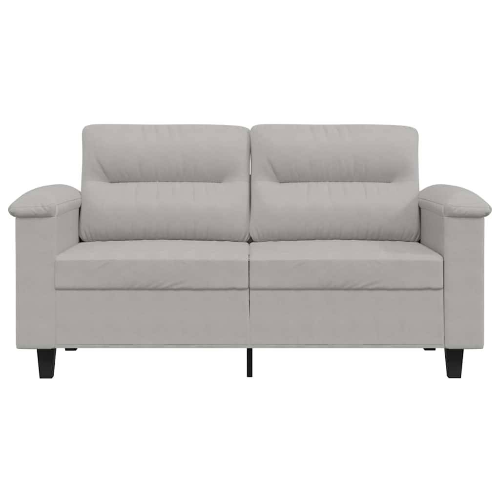 vidaXL 2-Sitzer-Sofa Hellgrau 120 cm Mikrofasergewebe