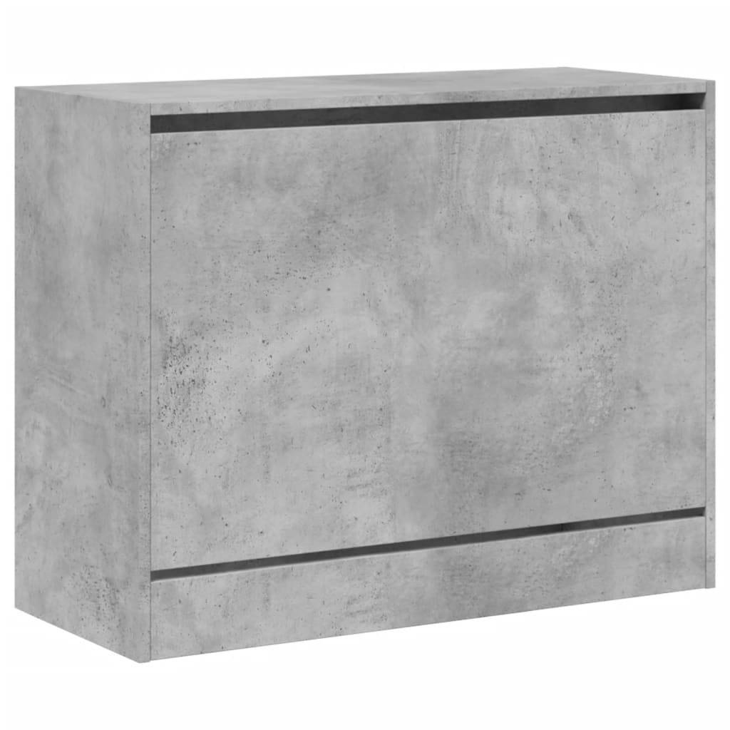 vidaXL Schuhschrank Betongrau 80x34x63 cm Holzwerkstoff