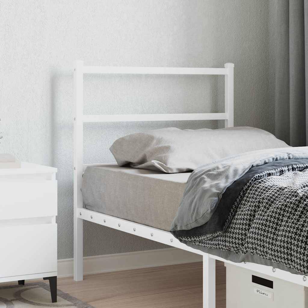 vidaXL Kopfteil Metall Weiß 75 cm