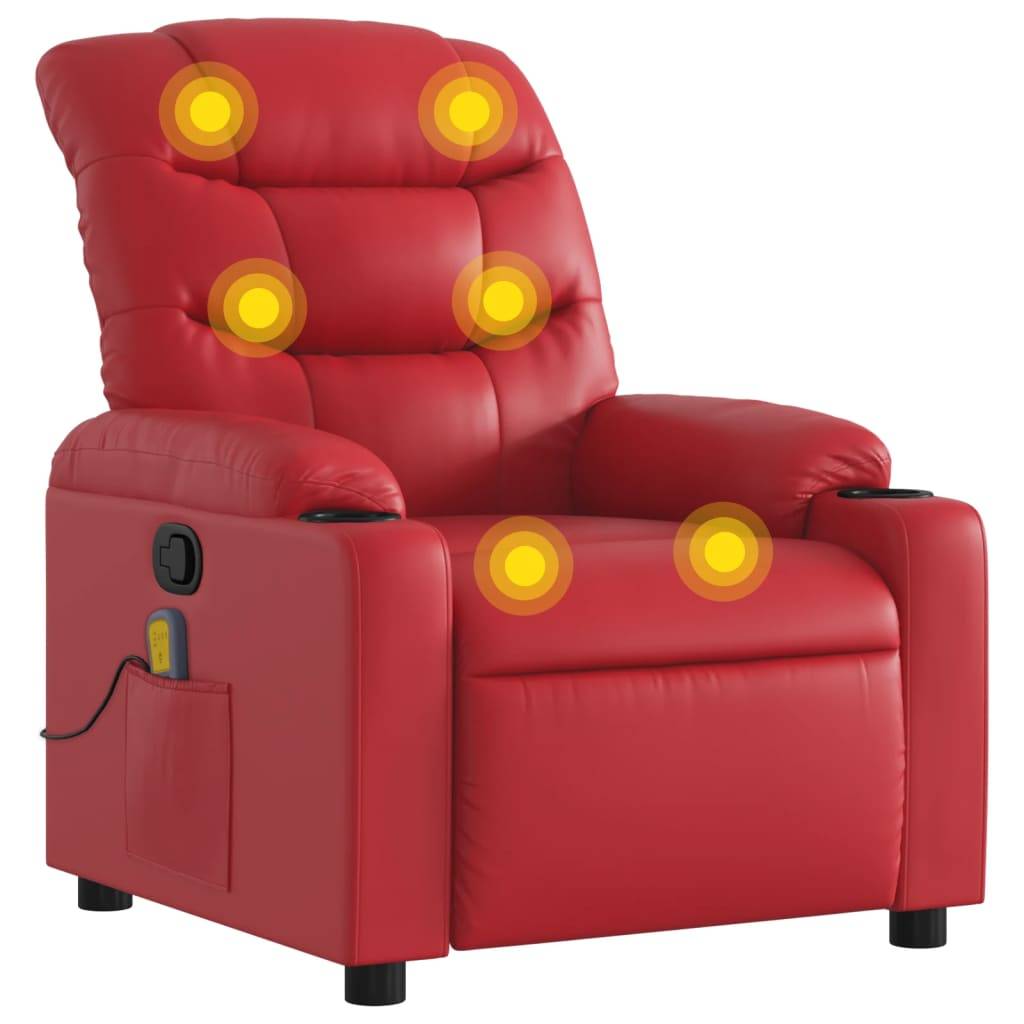 vidaXL Massagesessel Rot Kunstleder