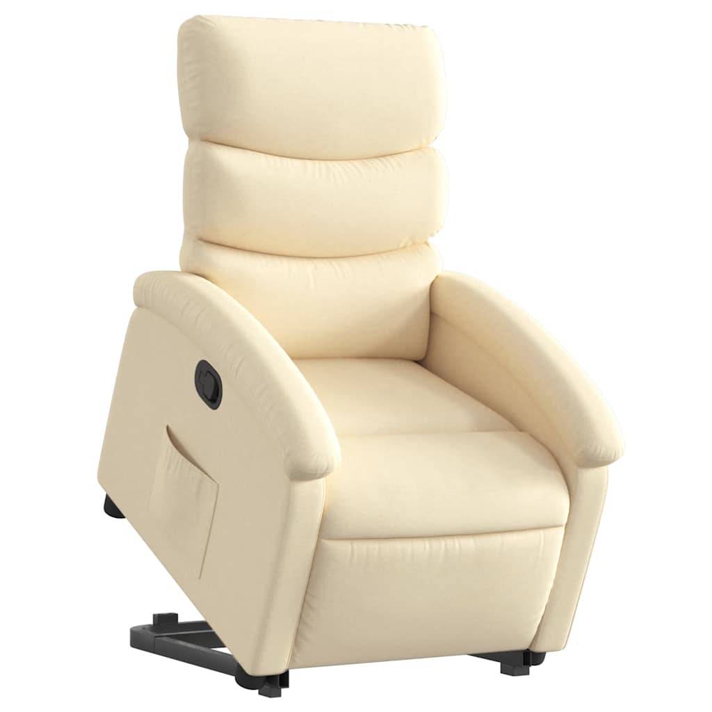 vidaXL Relaxsessel mit Aufstehhilfe Creme Stoff