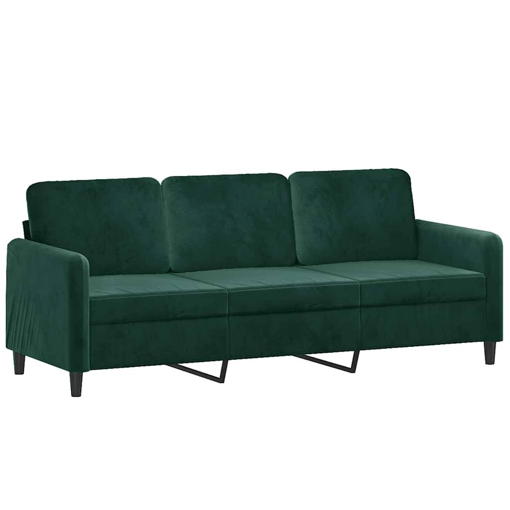 vidaXL 3-Sitzer-Sofa Dunkelgrün 180 cm Samt
