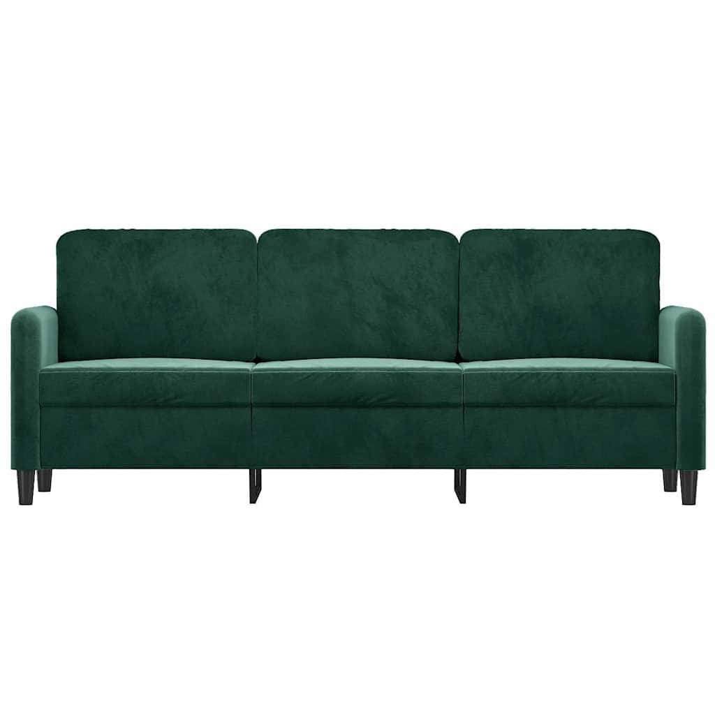 vidaXL 3-Sitzer-Sofa Dunkelgrün 180 cm Samt