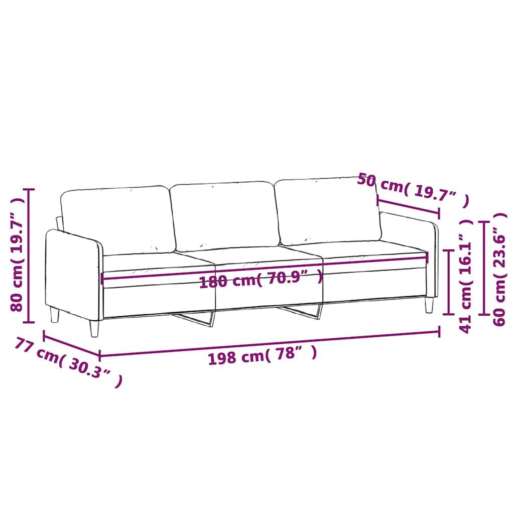 vidaXL 3-Sitzer-Sofa Dunkelgrün 180 cm Samt