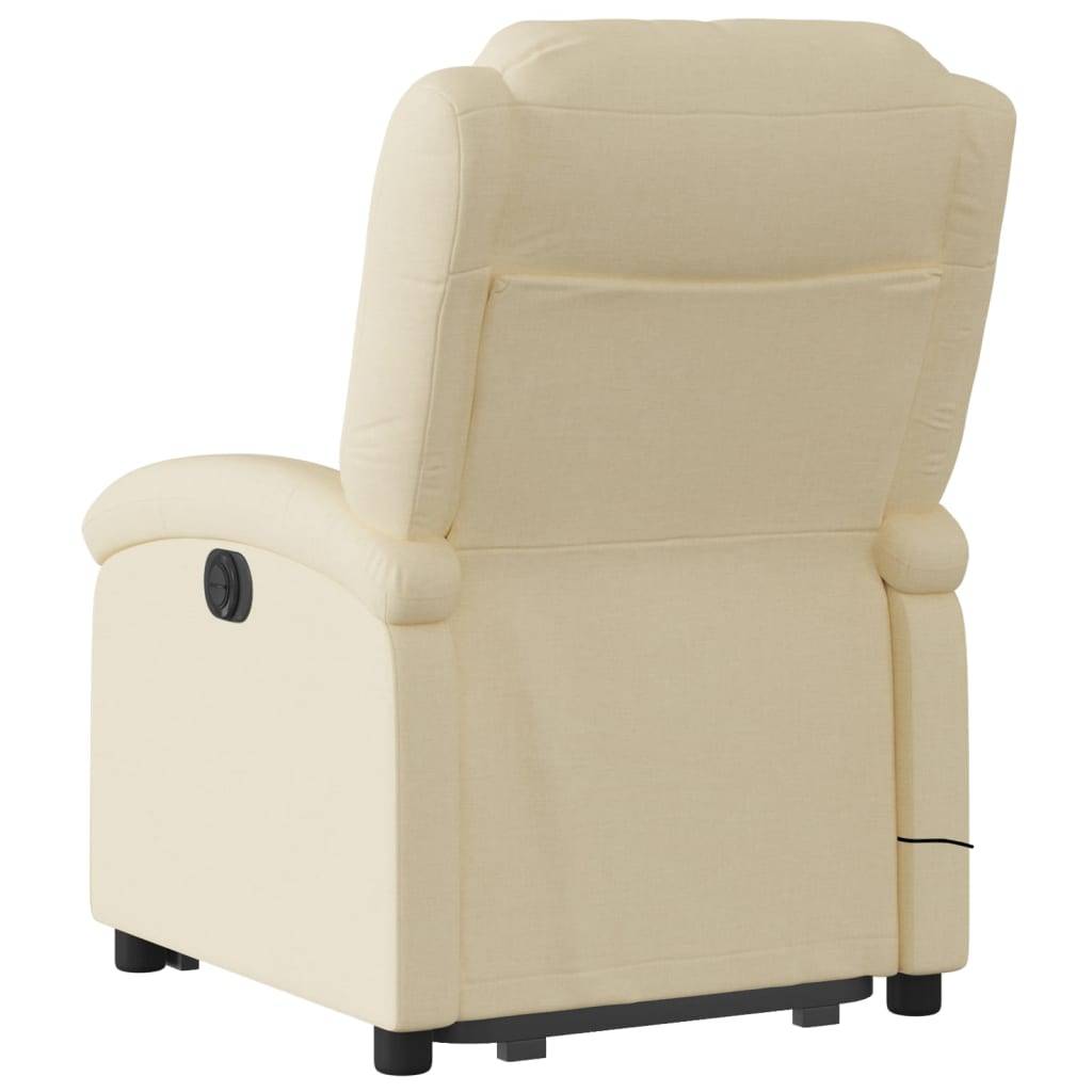 vidaXL Massagesessel mit Aufstehhilfe Creme Stoff