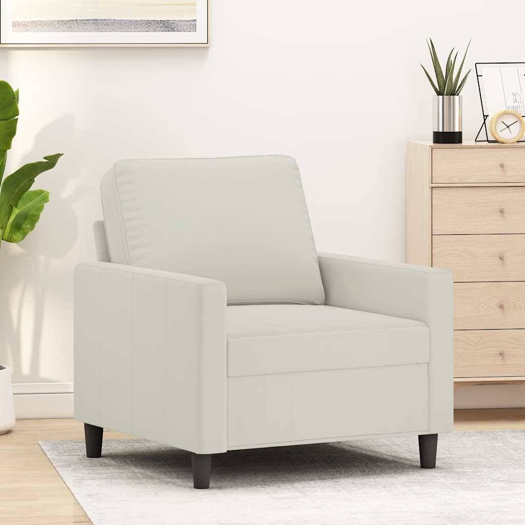 vidaXL Sessel Creme 60 cm Samt