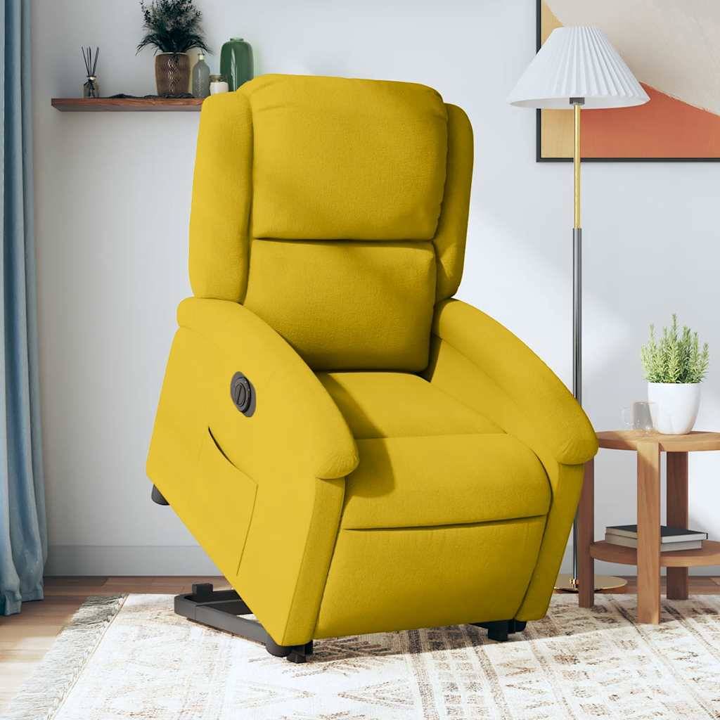 vidaXL Relaxsessel mit Aufstehhilfe Elektrisch Gelb Samt