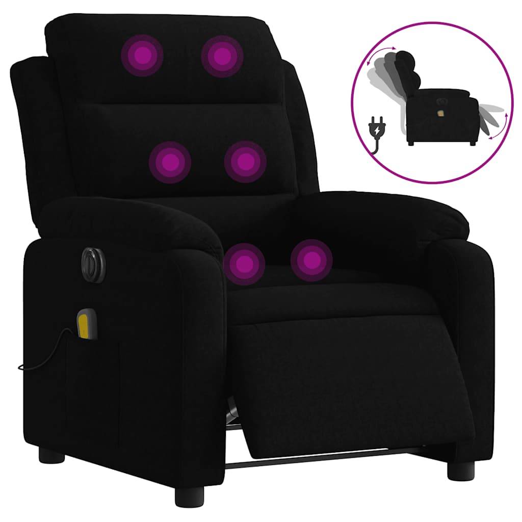 vidaXL Massagesessel Elektrisch Schwarz Samt