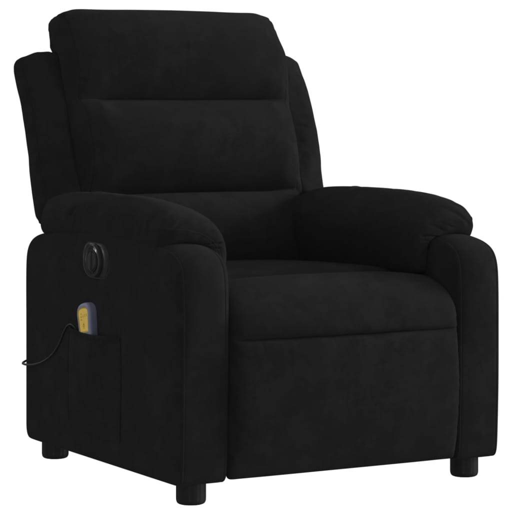 vidaXL Massagesessel Elektrisch Schwarz Samt