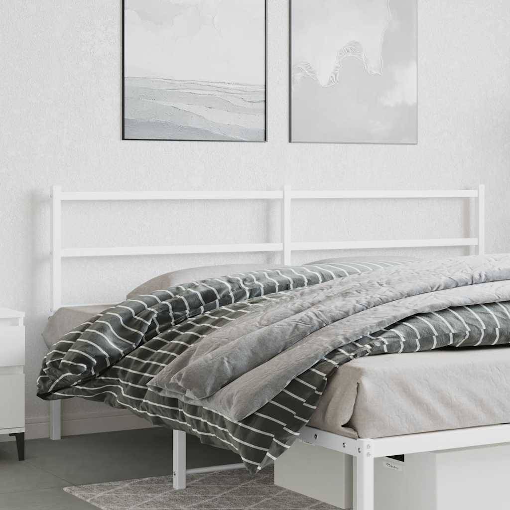 vidaXL Kopfteil Metall Weiß 193 cm