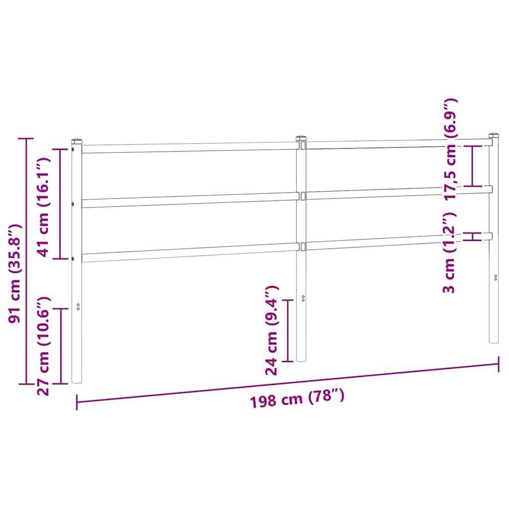 vidaXL Kopfteil Metall Weiß 193 cm