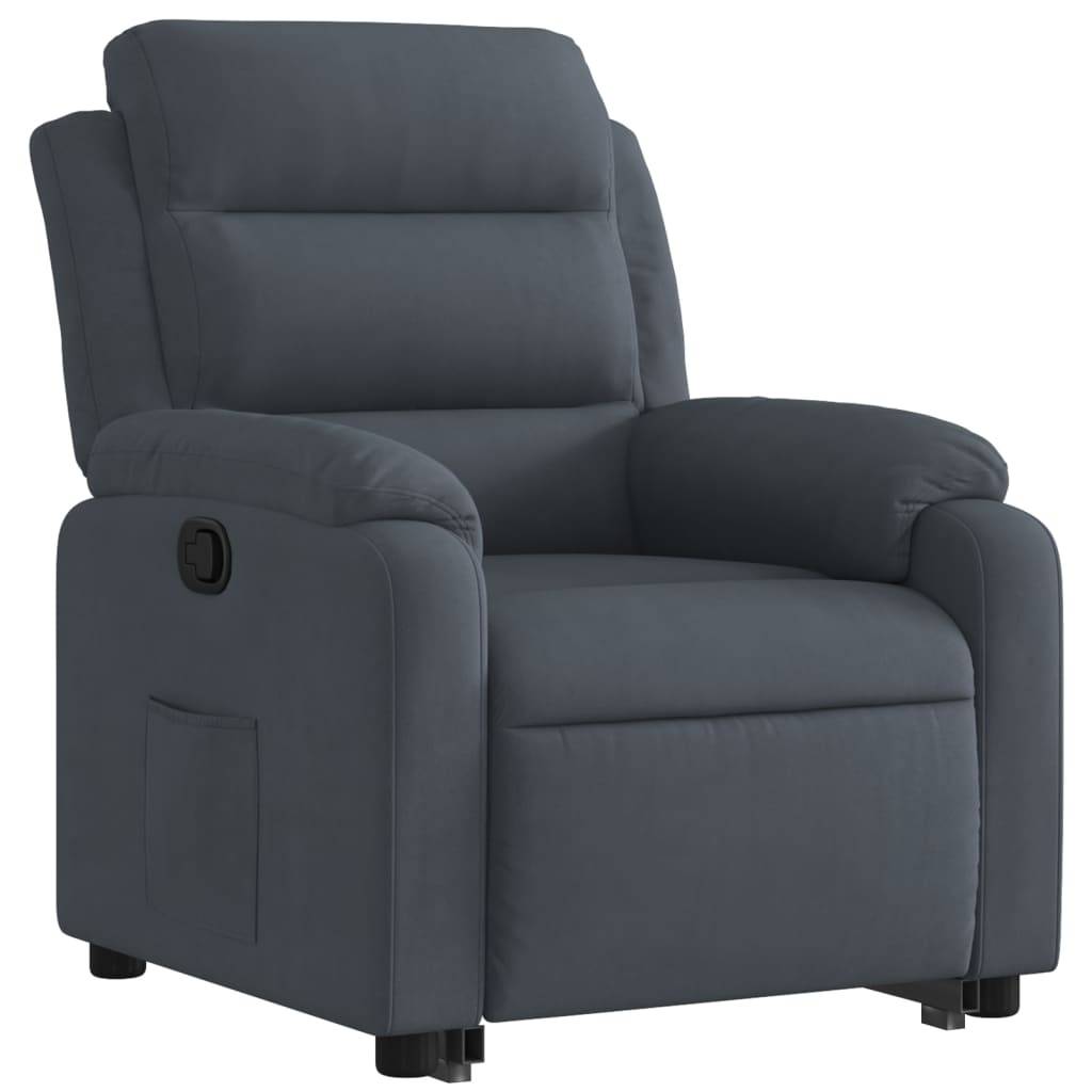 vidaXL Relaxsessel mit Aufstehhilfe Dunkelgrau Samt