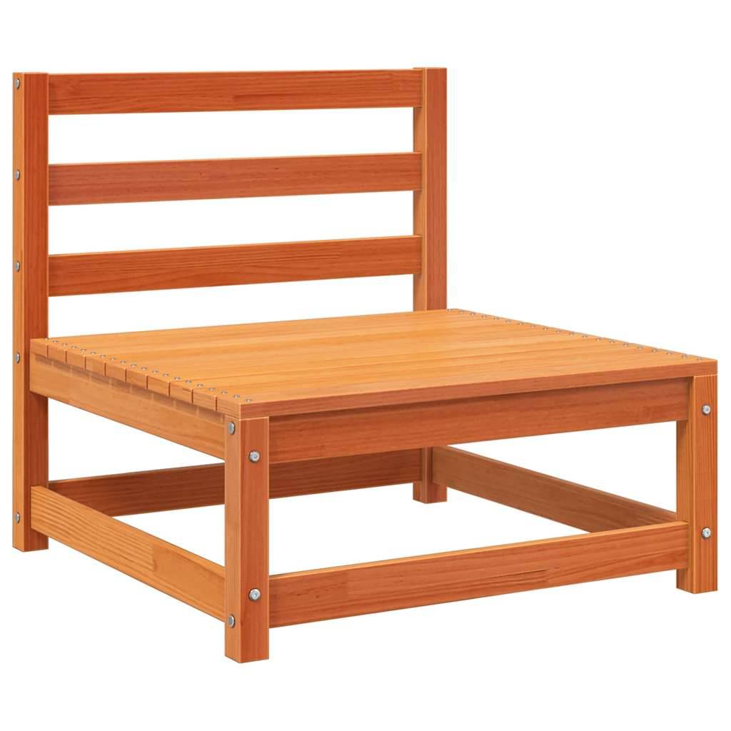 vidaXL Gartensofas ohne Armlehnen 3 Stk. Wachsbraun Massivholz Kiefer