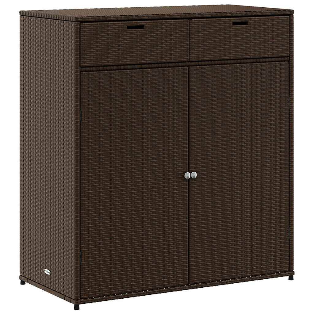 vidaXL Gartenschrank Braun 105x55x113 cm Poly Rattan