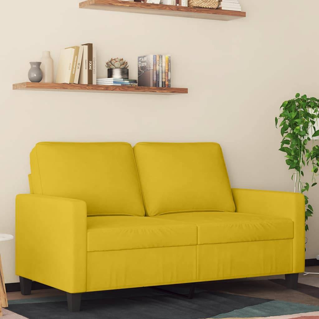 vidaXL 2-Sitzer-Sofa Gelb 120 cm Samt