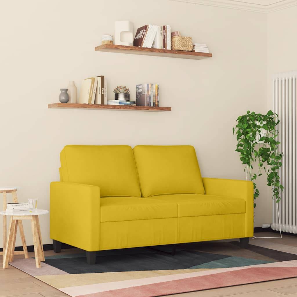 vidaXL 2-Sitzer-Sofa Gelb 120 cm Samt