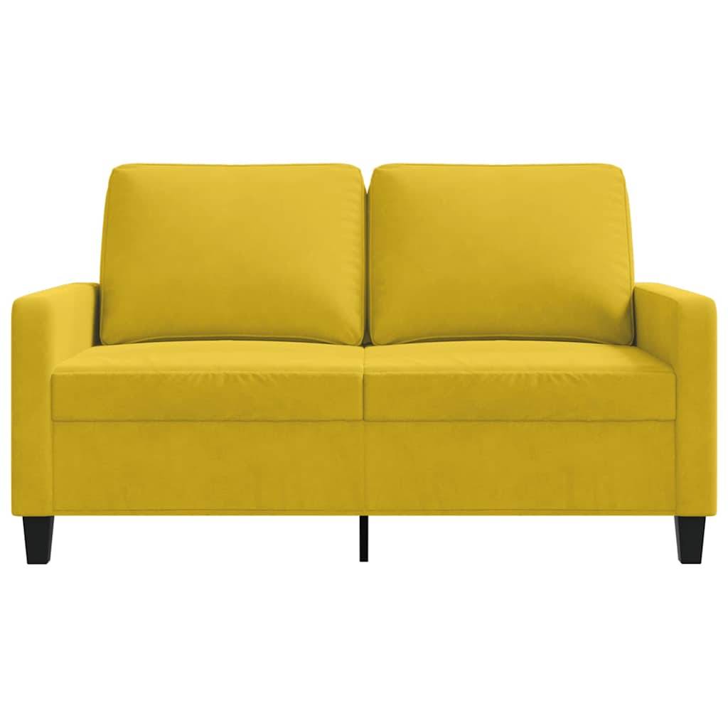 vidaXL 2-Sitzer-Sofa Gelb 120 cm Samt