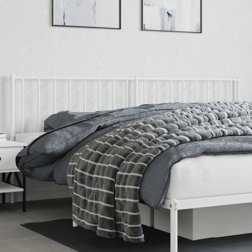 vidaXL Kopfteil Metall Weiß 200 cm