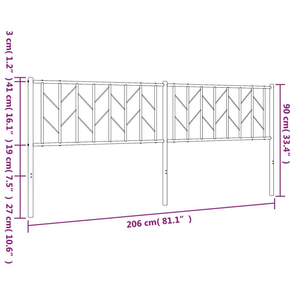vidaXL Kopfteil Metall Weiß 200 cm