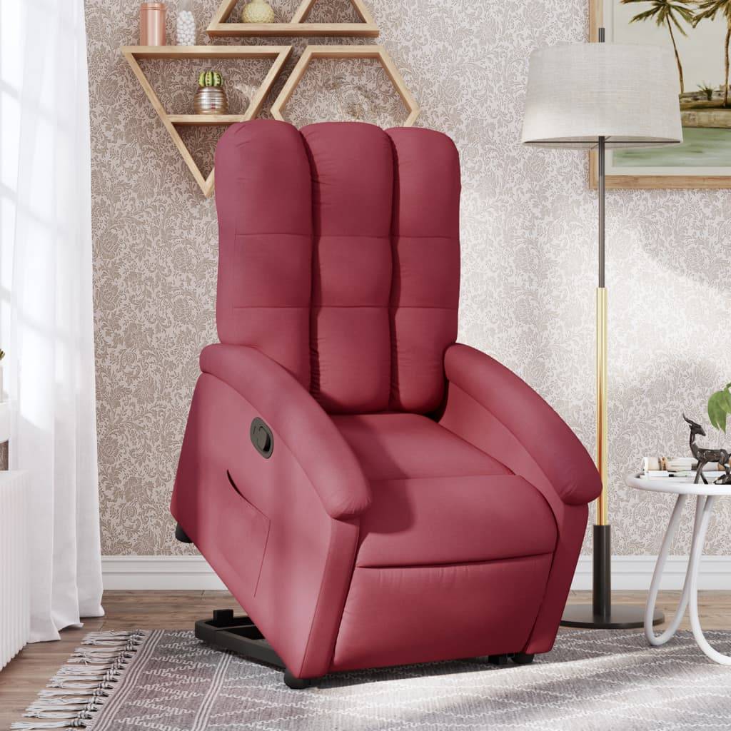 vidaXL Relaxsessel mit Aufstehhilfe Weinrot Stoff