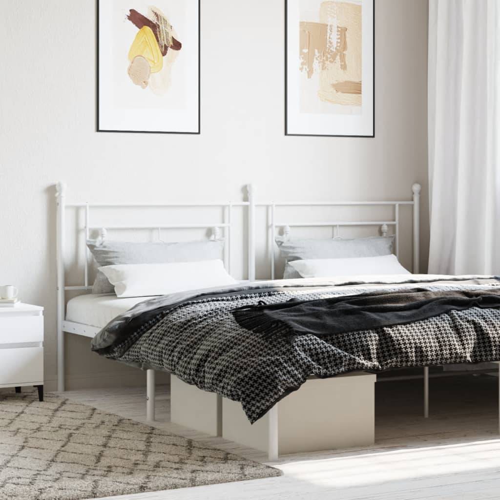 vidaXL Kopfteil Metall Weiß 200 cm