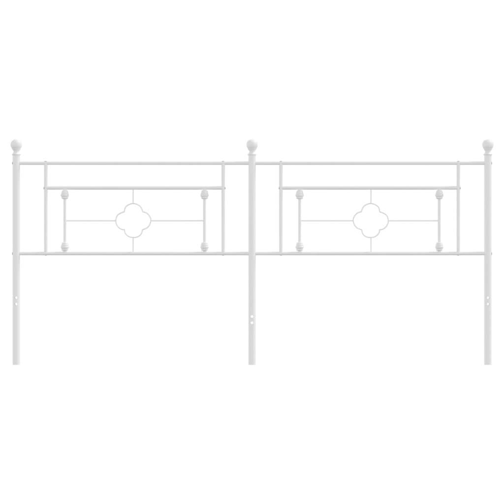 vidaXL Kopfteil Metall Weiß 200 cm