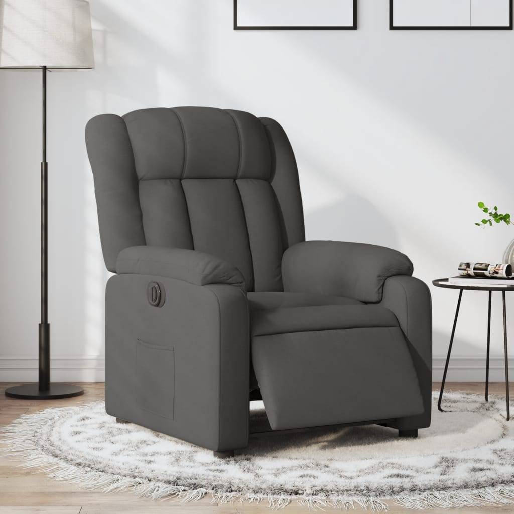 vidaXL Relaxsessel Elektrisch Dunkelgrau Stoff