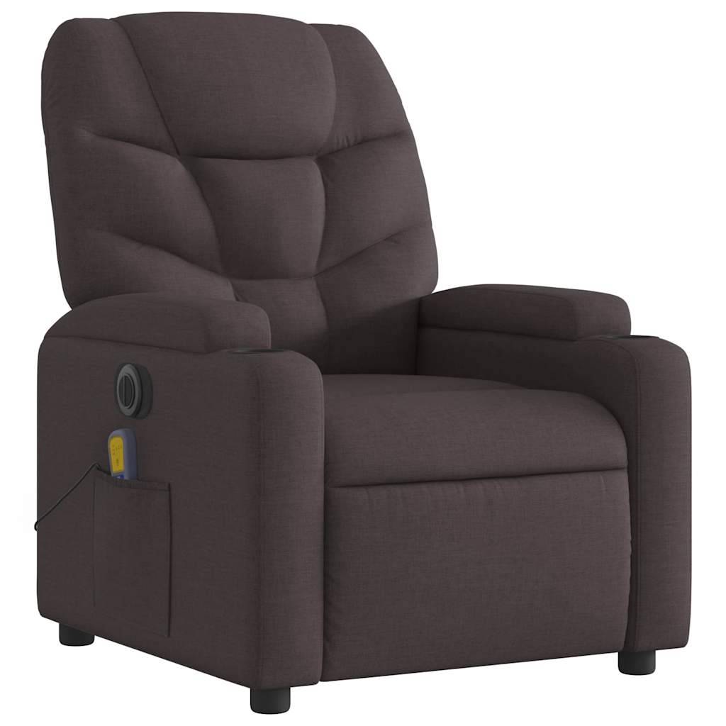 vidaXL Massagesessel Elektrisch Dunkelbraun Stoff