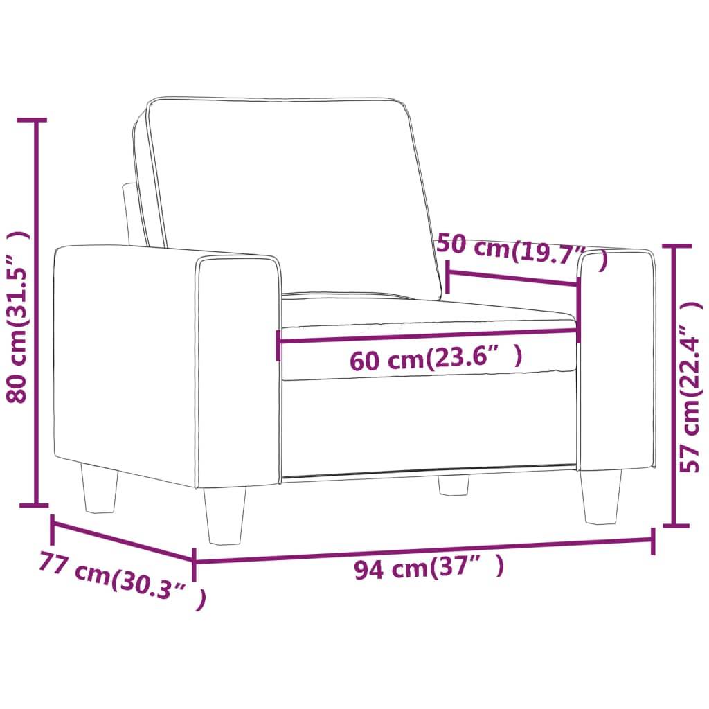 vidaXL Sessel Taupe 60 cm Stoff