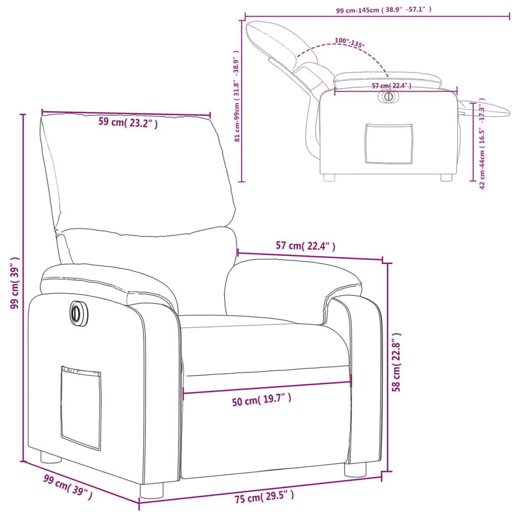 vidaXL Relaxsessel Elektrisch Schwarz Stoff